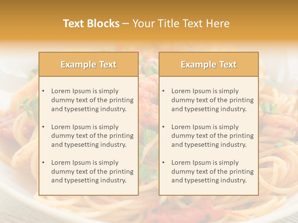 Menu Shrimp Tomato Pasta PowerPoint Template