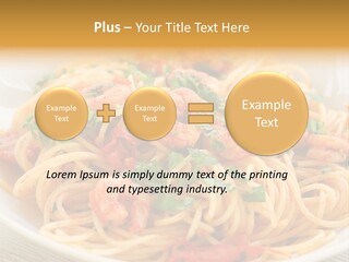 Menu Shrimp Tomato Pasta PowerPoint Template