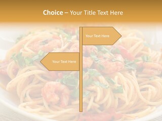 Menu Shrimp Tomato Pasta PowerPoint Template