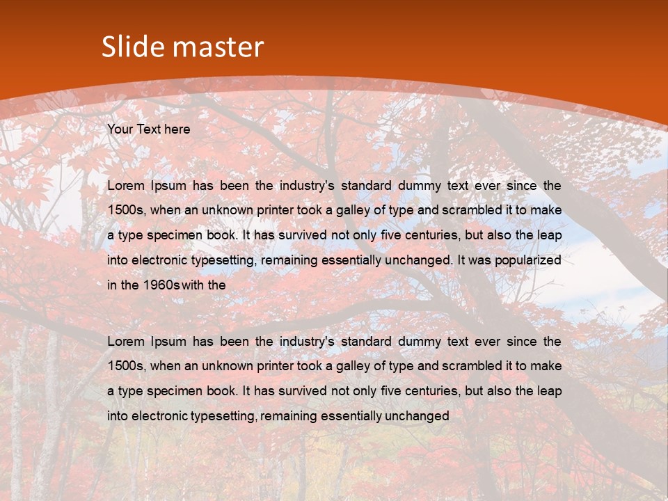 Pond Japanese Maple Orange PowerPoint Template