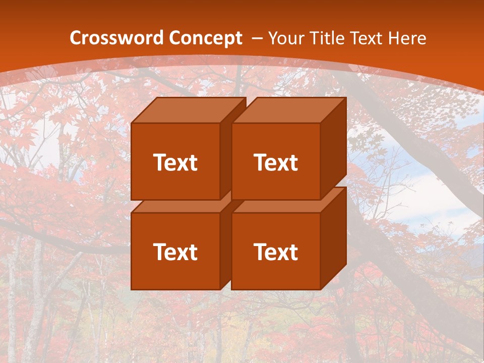 Pond Japanese Maple Orange PowerPoint Template