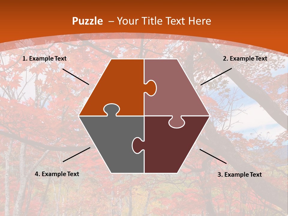 Pond Japanese Maple Orange PowerPoint Template