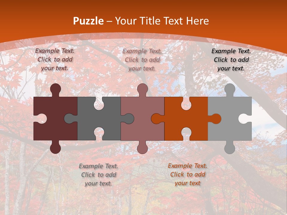 Pond Japanese Maple Orange PowerPoint Template