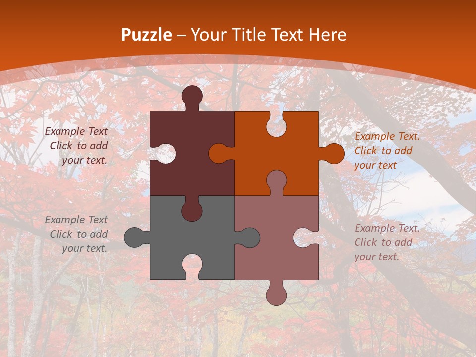 Pond Japanese Maple Orange PowerPoint Template