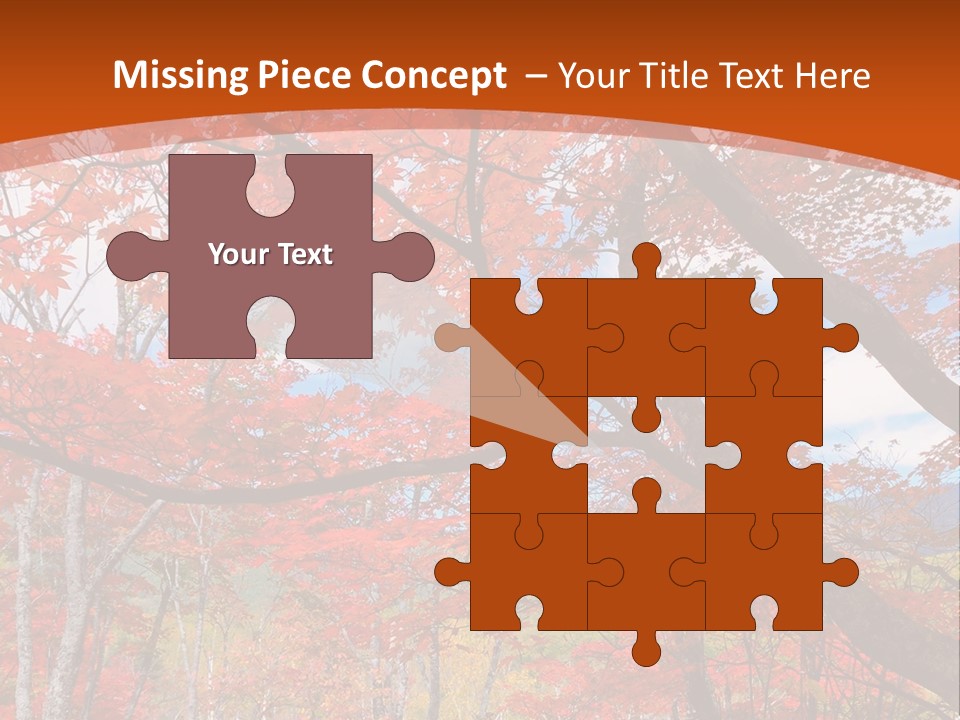 Pond Japanese Maple Orange PowerPoint Template