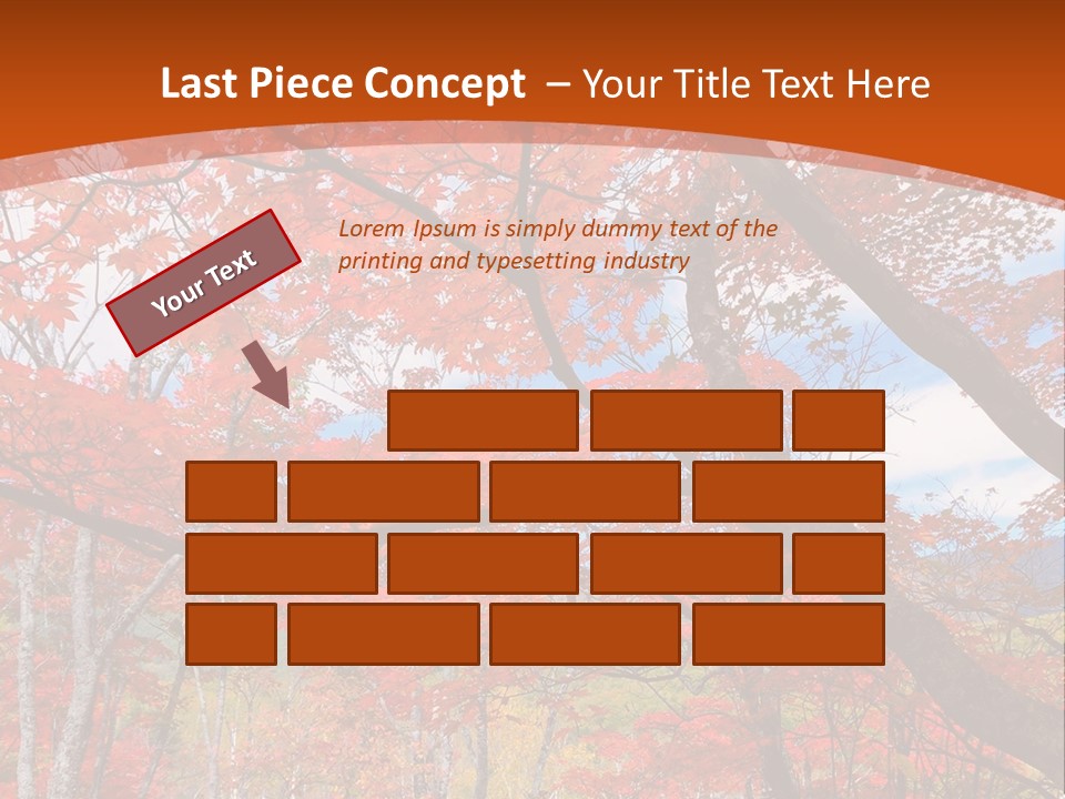 Pond Japanese Maple Orange PowerPoint Template