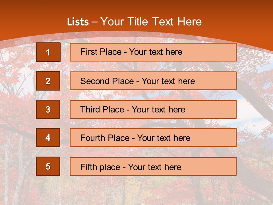 Pond Japanese Maple Orange PowerPoint Template