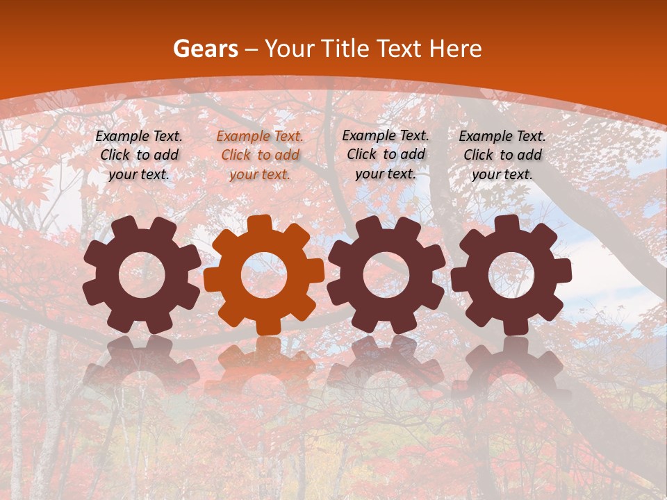 Pond Japanese Maple Orange PowerPoint Template