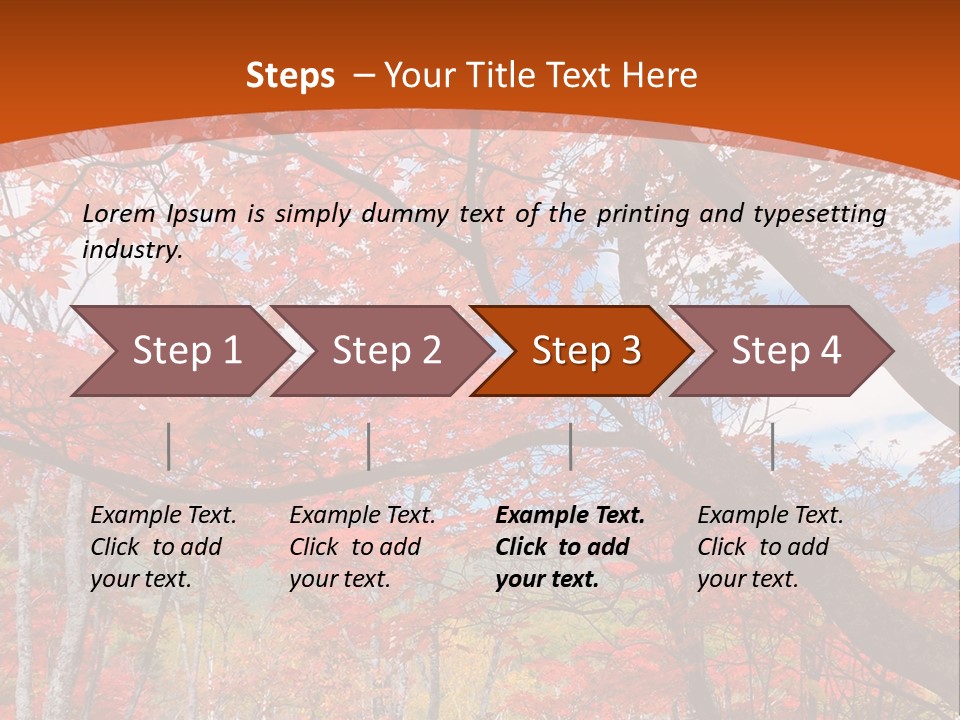 Pond Japanese Maple Orange PowerPoint Template