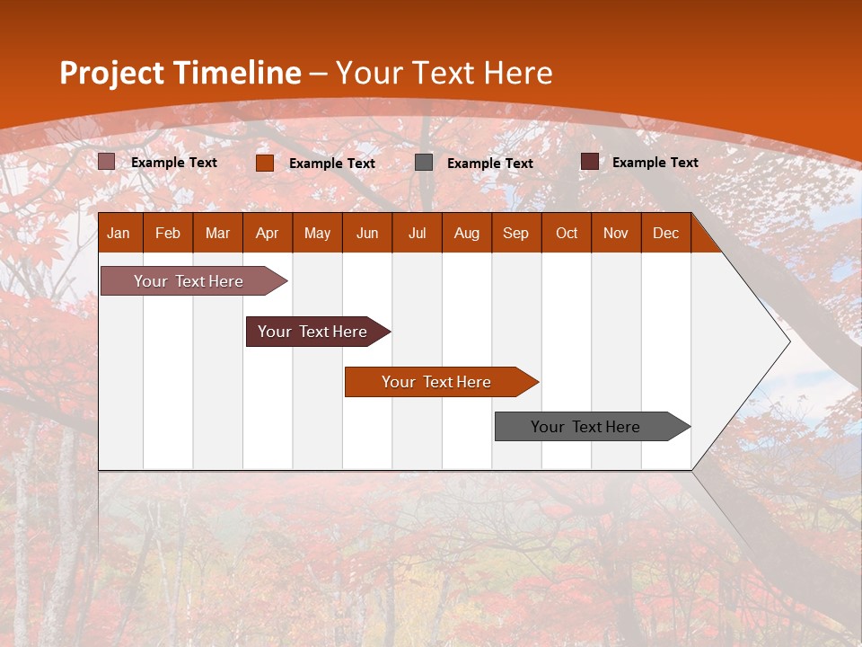 Pond Japanese Maple Orange PowerPoint Template