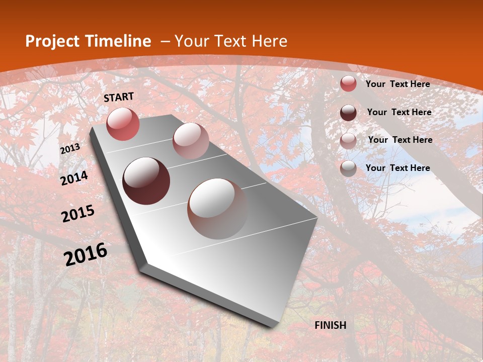 Pond Japanese Maple Orange PowerPoint Template