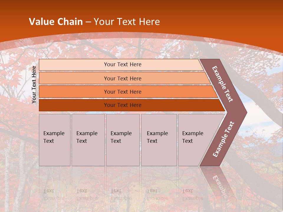 Pond Japanese Maple Orange PowerPoint Template