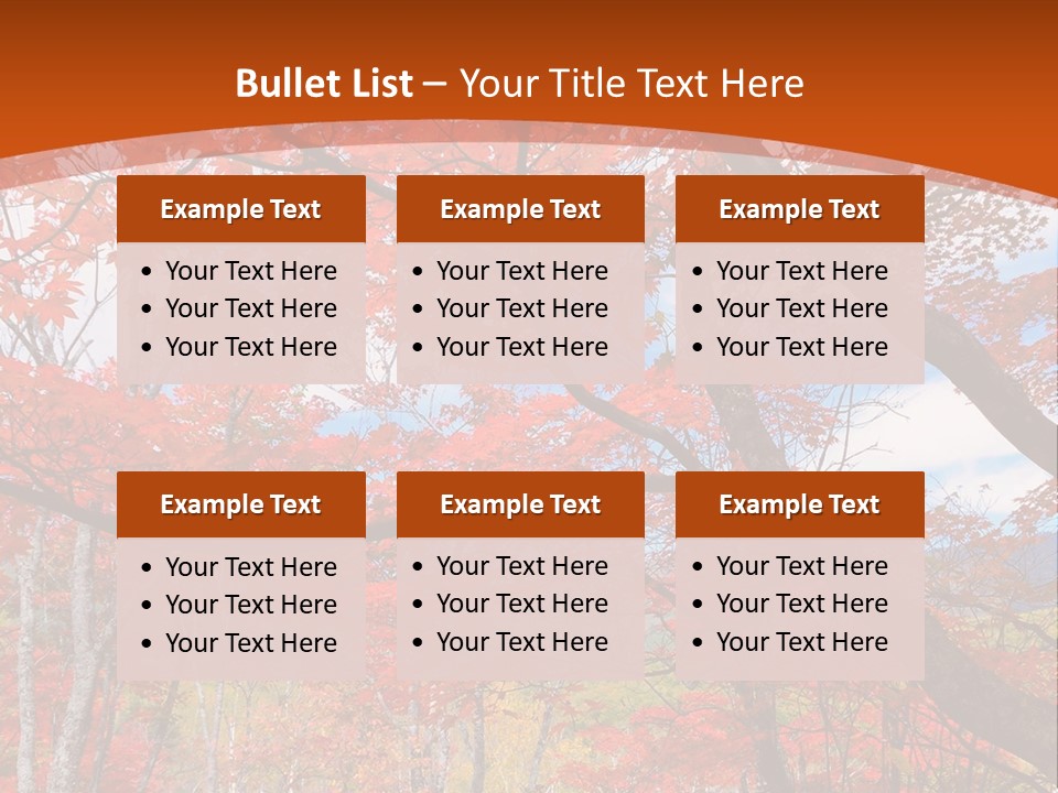 Pond Japanese Maple Orange PowerPoint Template