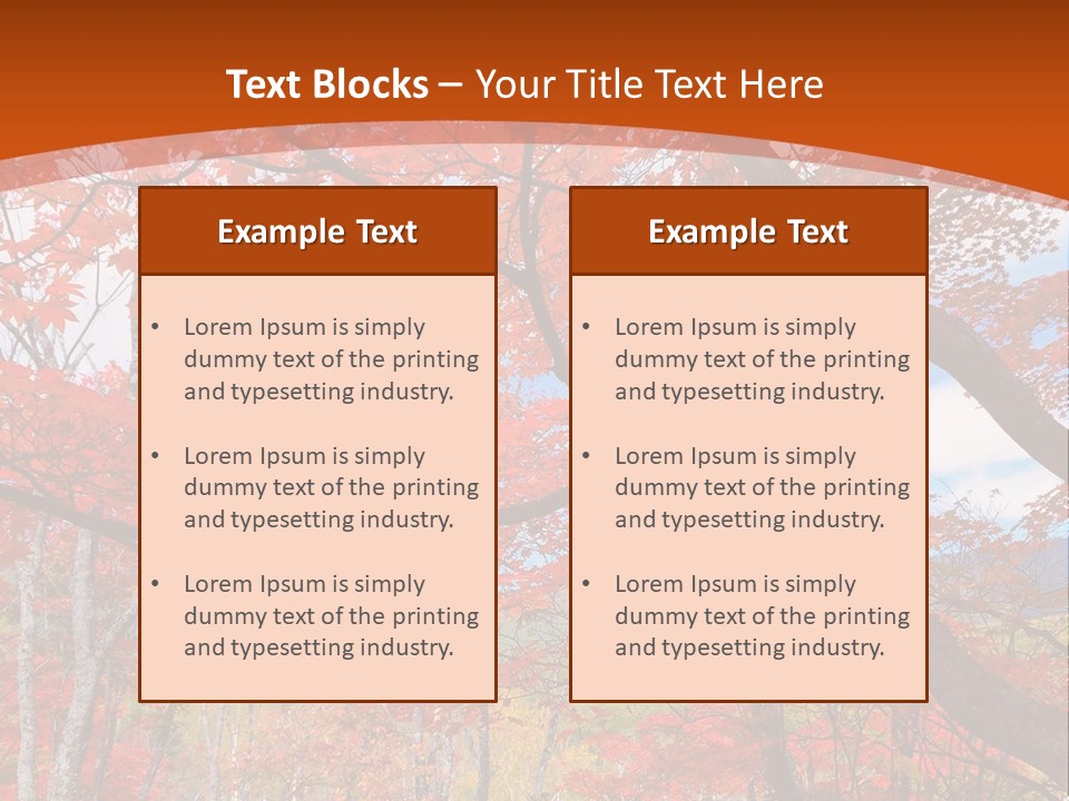 Pond Japanese Maple Orange PowerPoint Template