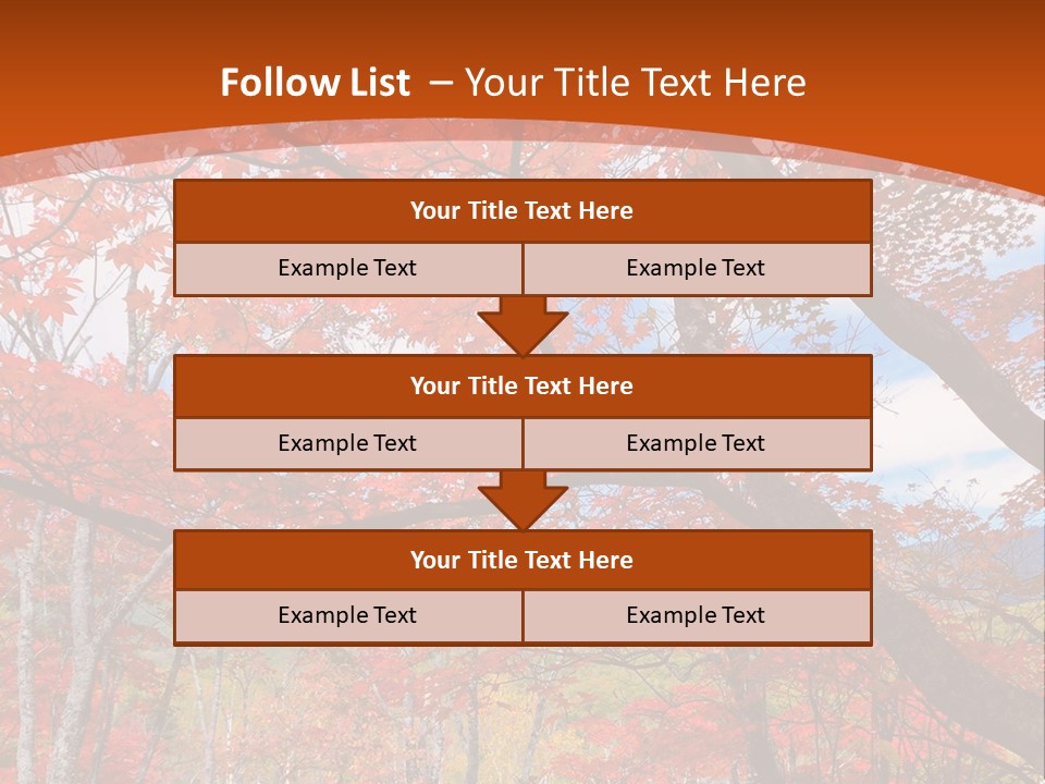 Pond Japanese Maple Orange PowerPoint Template