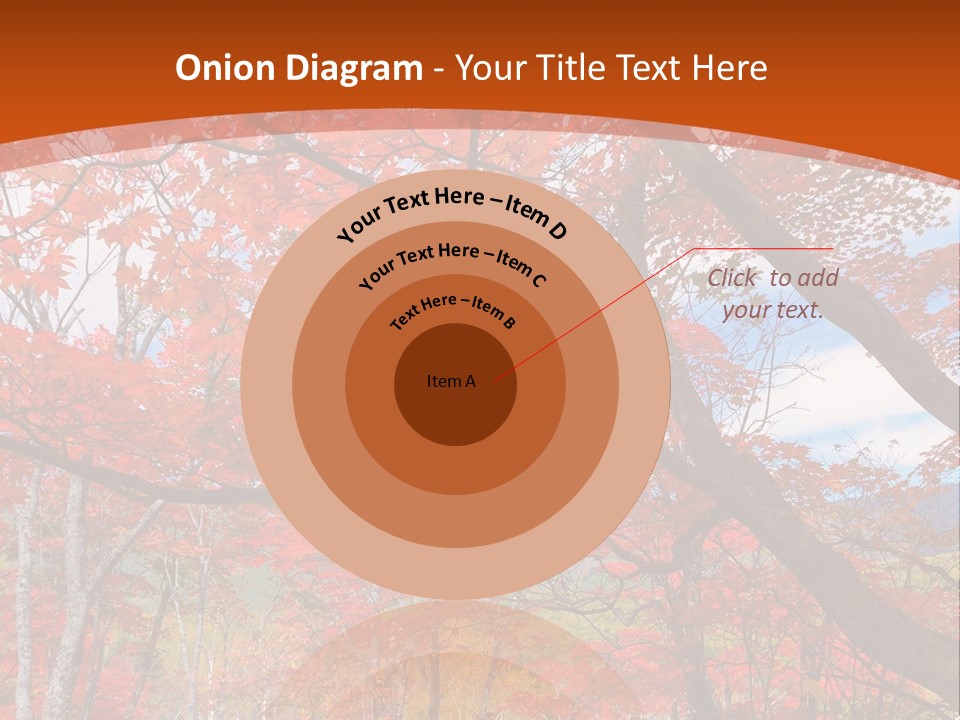 Pond Japanese Maple Orange PowerPoint Template