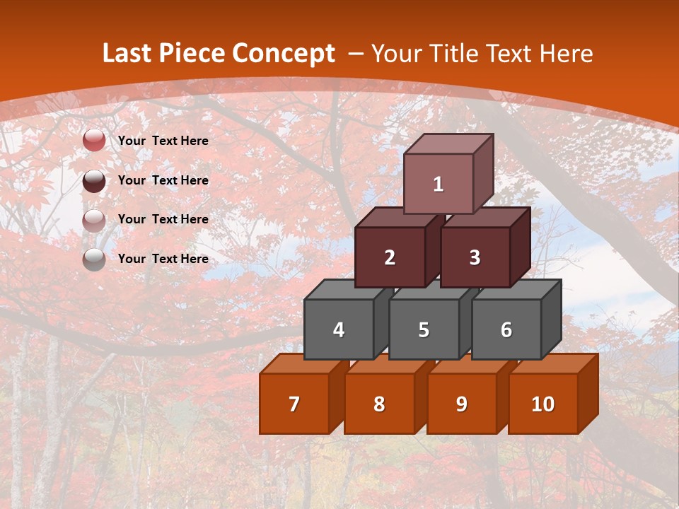 Pond Japanese Maple Orange PowerPoint Template