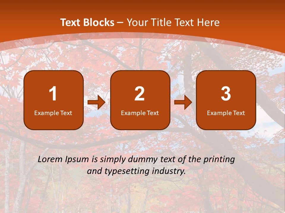 Pond Japanese Maple Orange PowerPoint Template