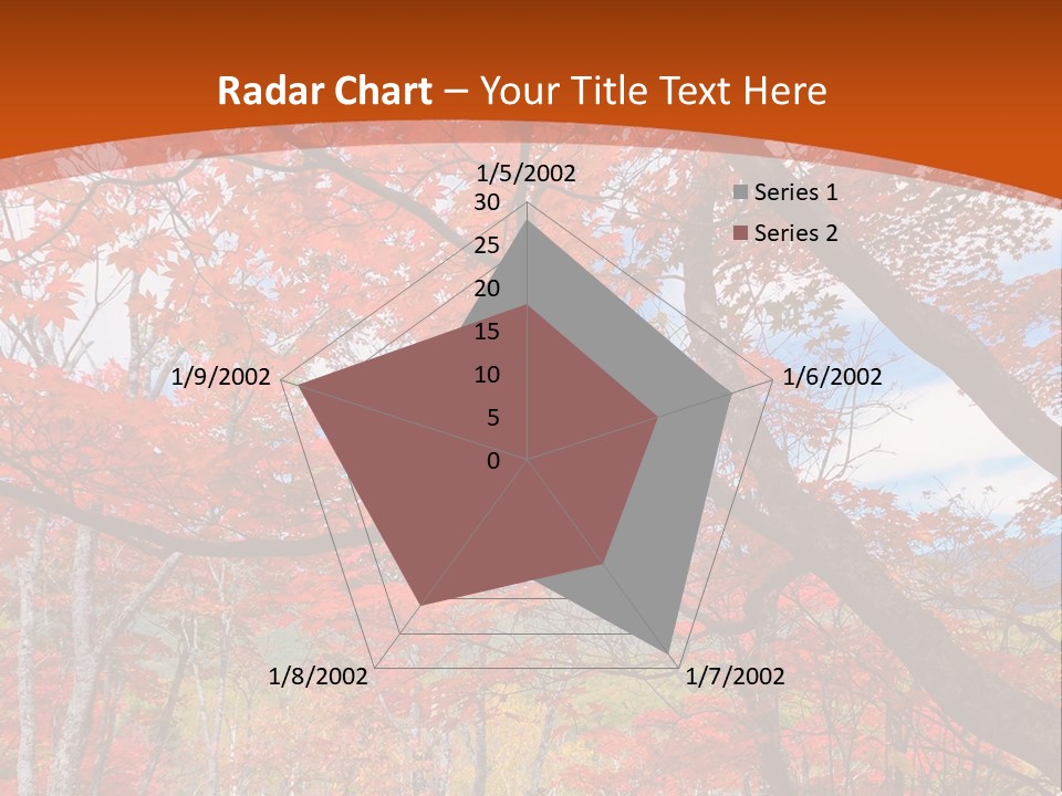 Pond Japanese Maple Orange PowerPoint Template