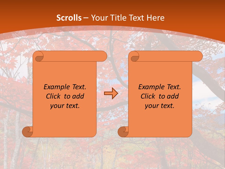 Pond Japanese Maple Orange PowerPoint Template
