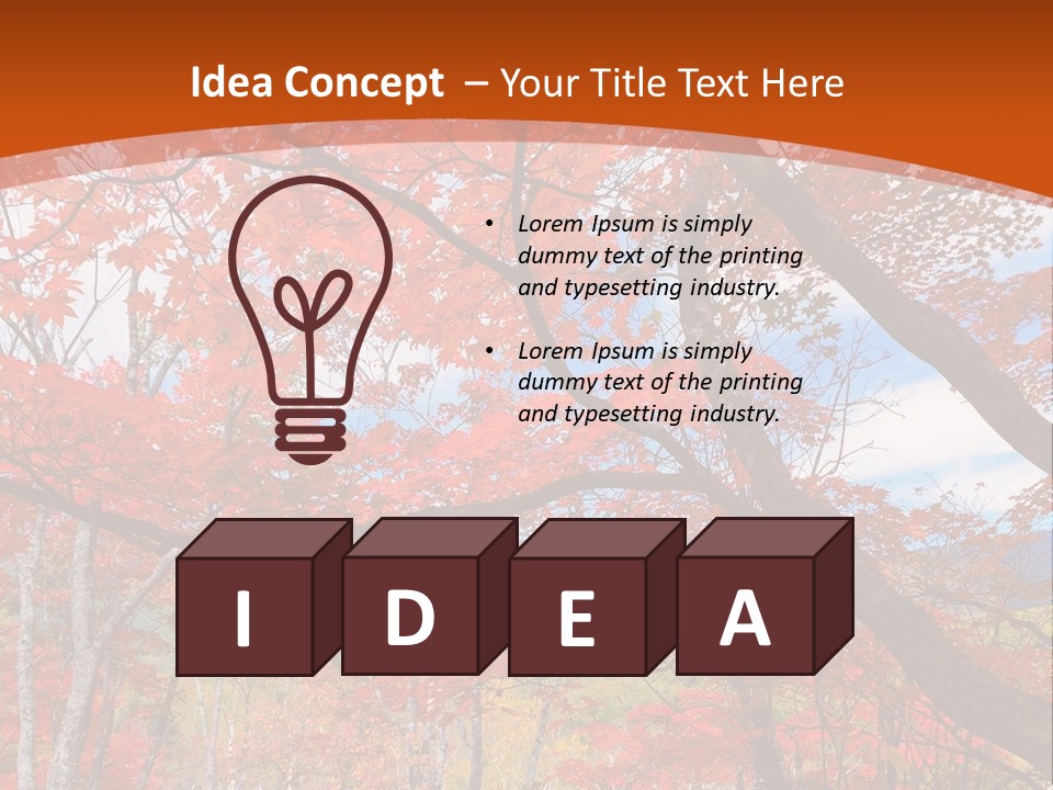 Pond Japanese Maple Orange PowerPoint Template