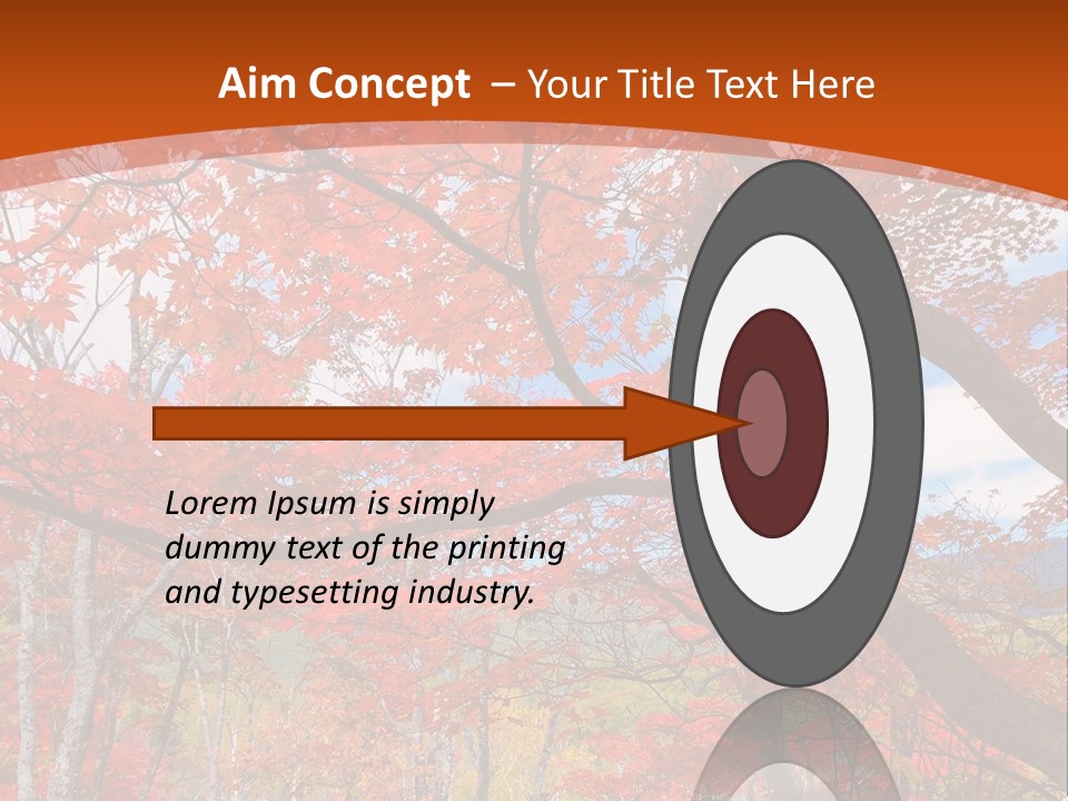 Pond Japanese Maple Orange PowerPoint Template