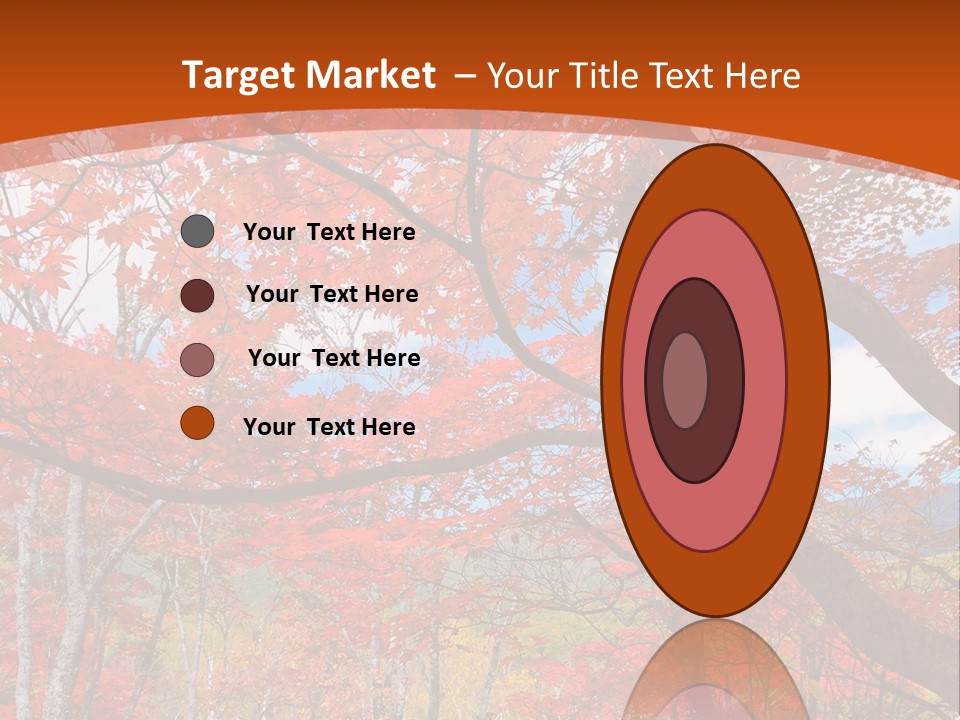 Pond Japanese Maple Orange PowerPoint Template