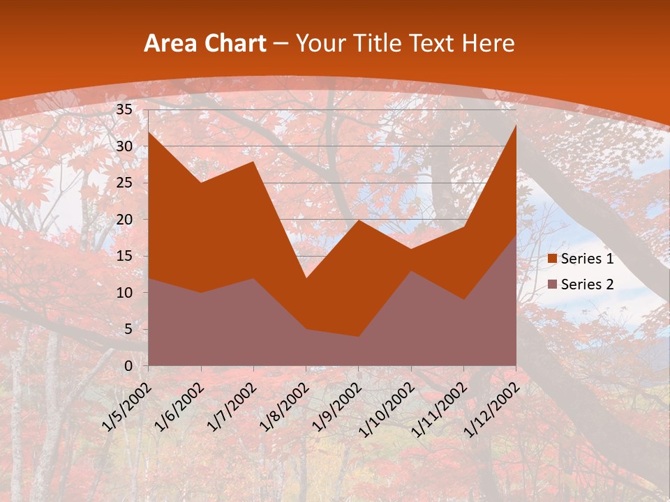 Pond Japanese Maple Orange PowerPoint Template