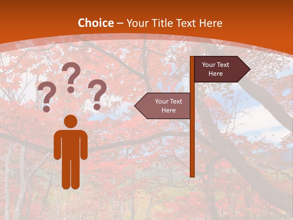 Pond Japanese Maple Orange PowerPoint Template