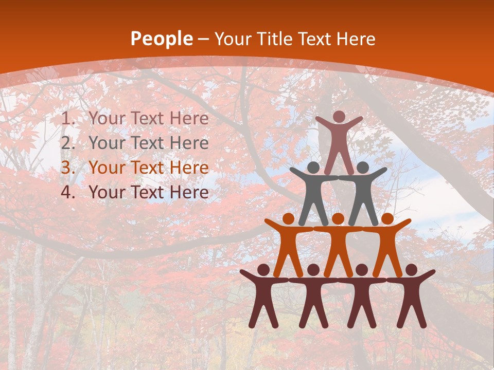 Pond Japanese Maple Orange PowerPoint Template