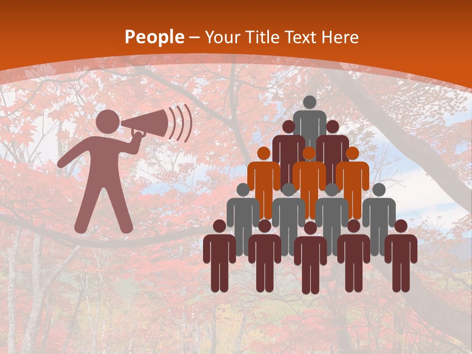 Pond Japanese Maple Orange PowerPoint Template