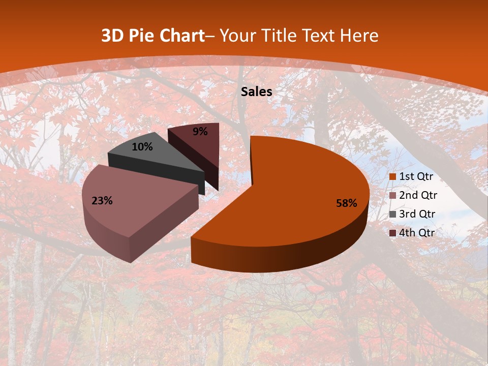 Pond Japanese Maple Orange PowerPoint Template