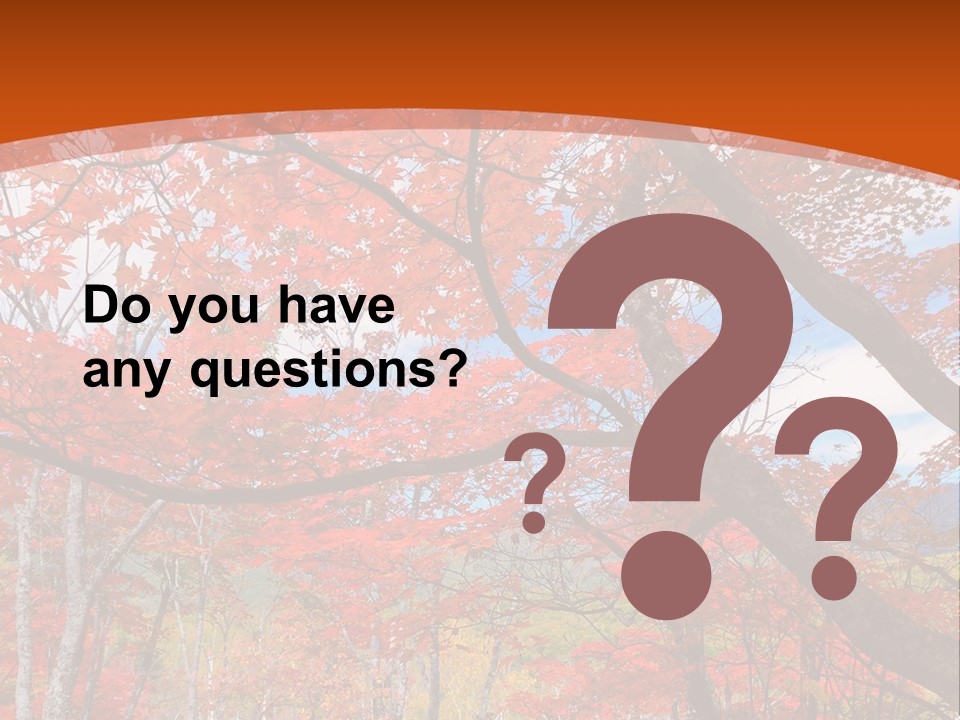 Pond Japanese Maple Orange PowerPoint Template