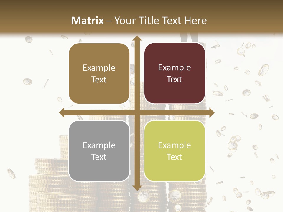 A Man Standing On Top Of A Pile Of Gold Coins PowerPoint Template