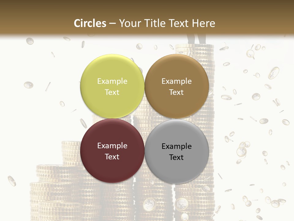 A Man Standing On Top Of A Pile Of Gold Coins PowerPoint Template