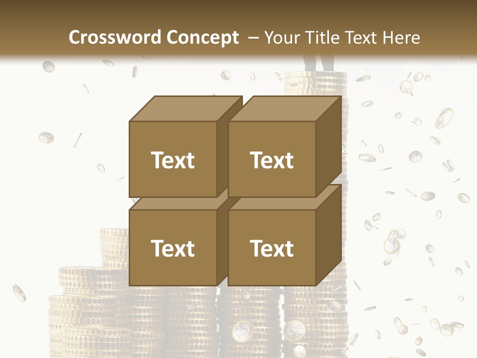 A Man Standing On Top Of A Pile Of Gold Coins PowerPoint Template