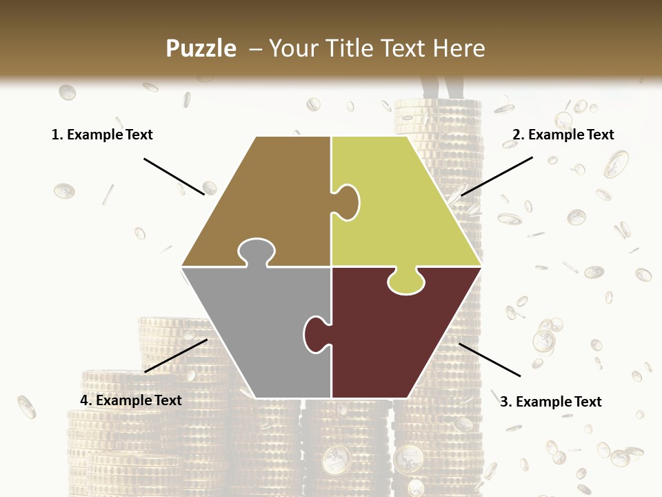 A Man Standing On Top Of A Pile Of Gold Coins PowerPoint Template