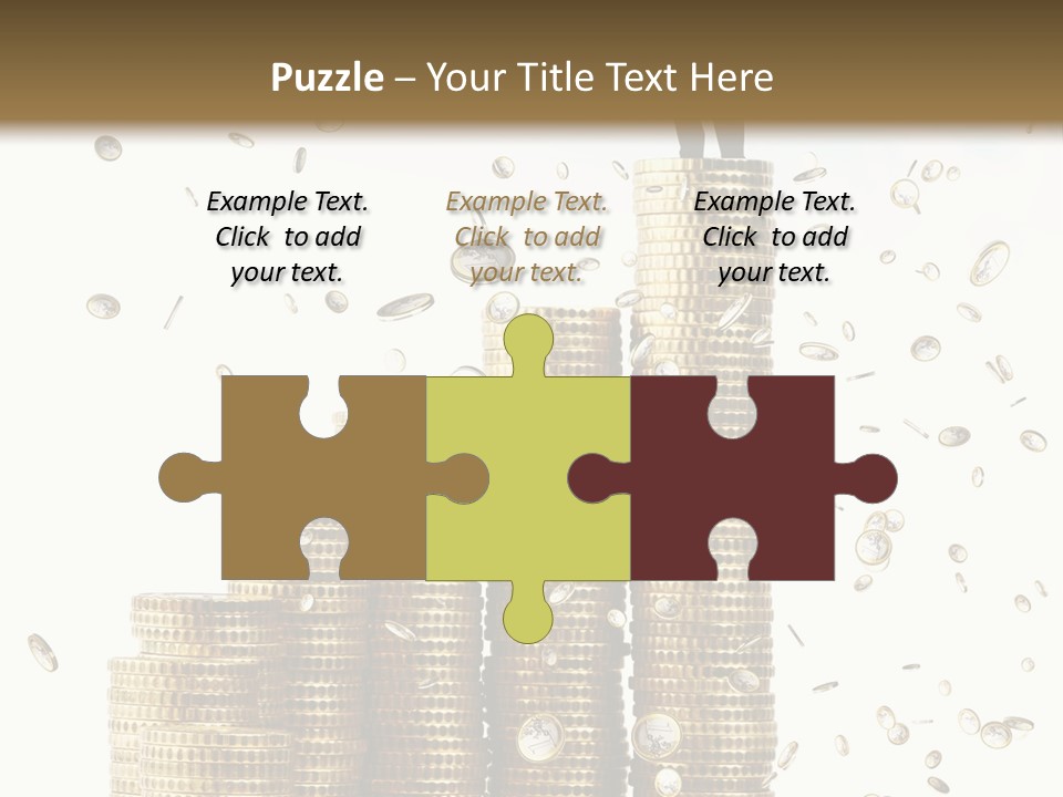 A Man Standing On Top Of A Pile Of Gold Coins PowerPoint Template