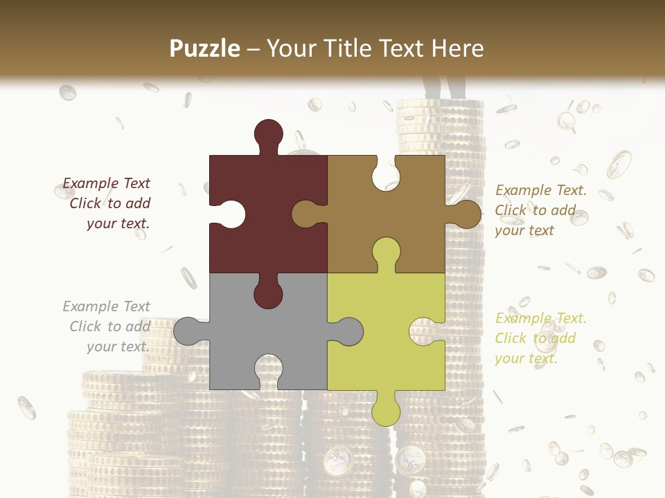 A Man Standing On Top Of A Pile Of Gold Coins PowerPoint Template