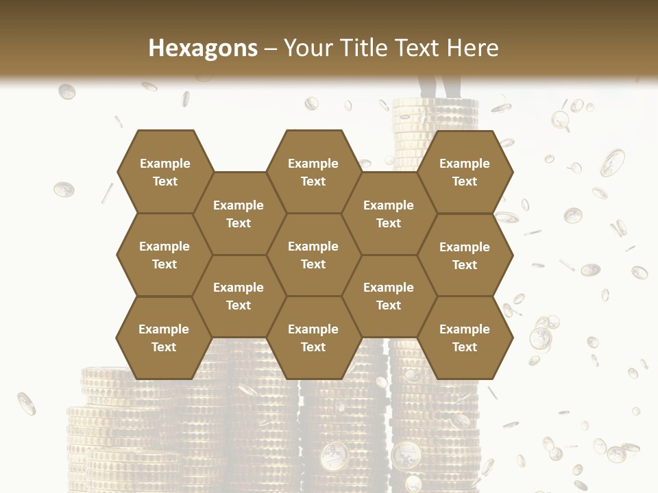 A Man Standing On Top Of A Pile Of Gold Coins PowerPoint Template