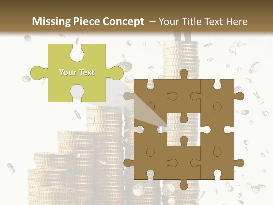 A Man Standing On Top Of A Pile Of Gold Coins PowerPoint Template