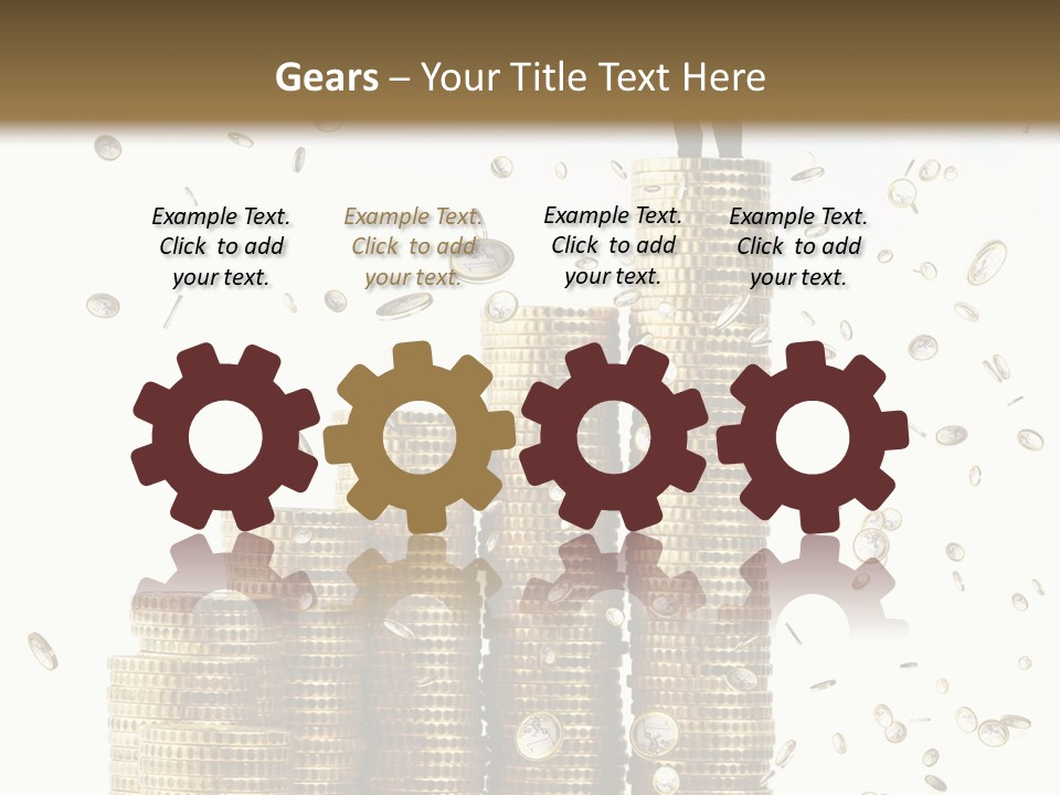 A Man Standing On Top Of A Pile Of Gold Coins PowerPoint Template