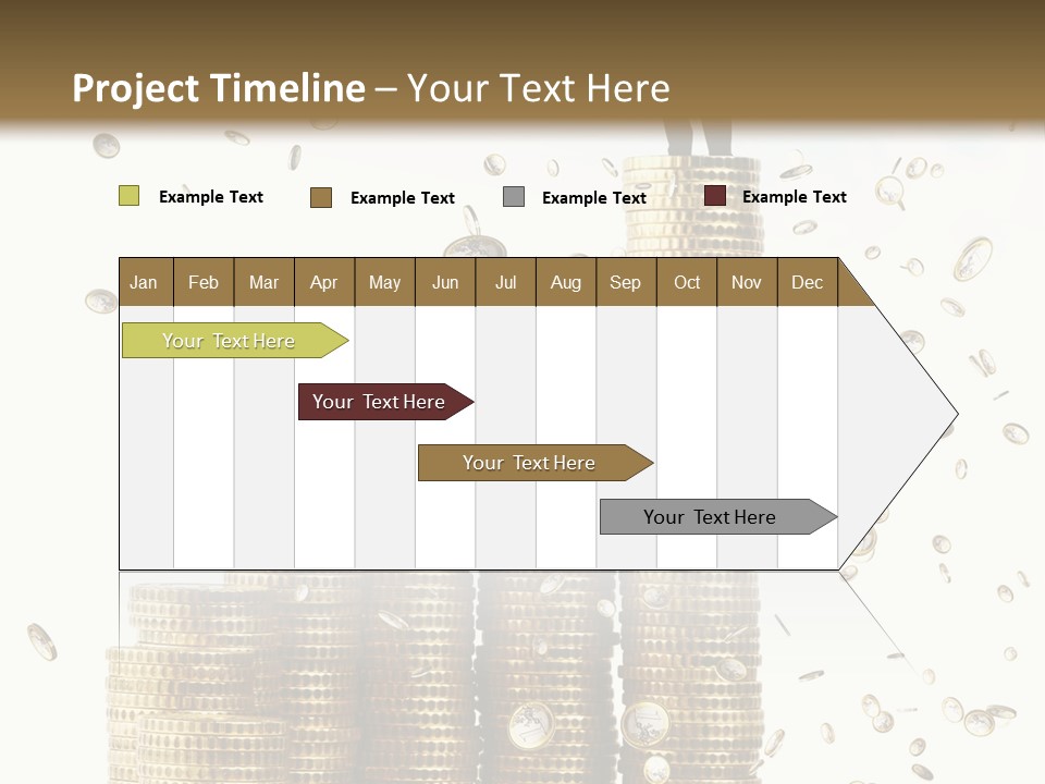 A Man Standing On Top Of A Pile Of Gold Coins PowerPoint Template