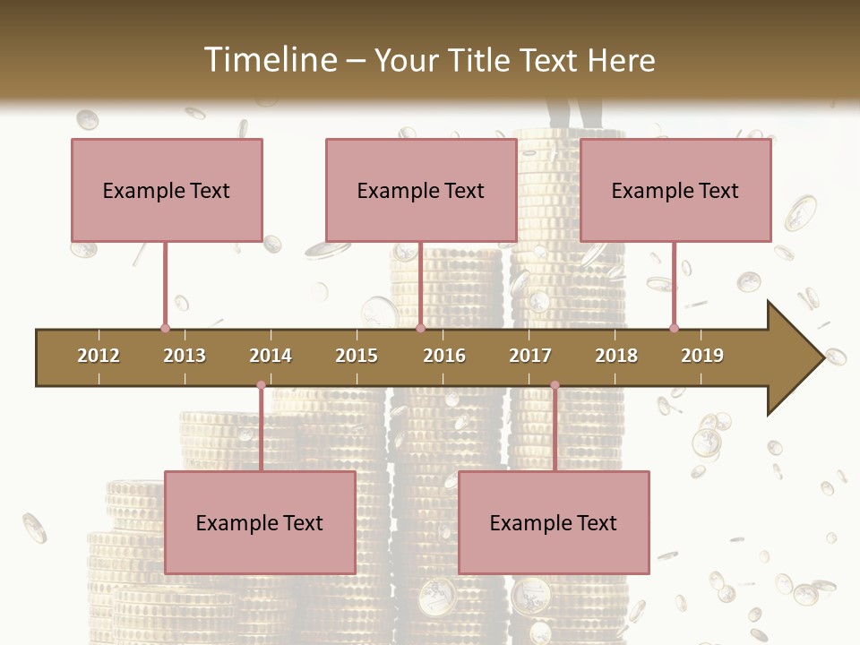 A Man Standing On Top Of A Pile Of Gold Coins PowerPoint Template