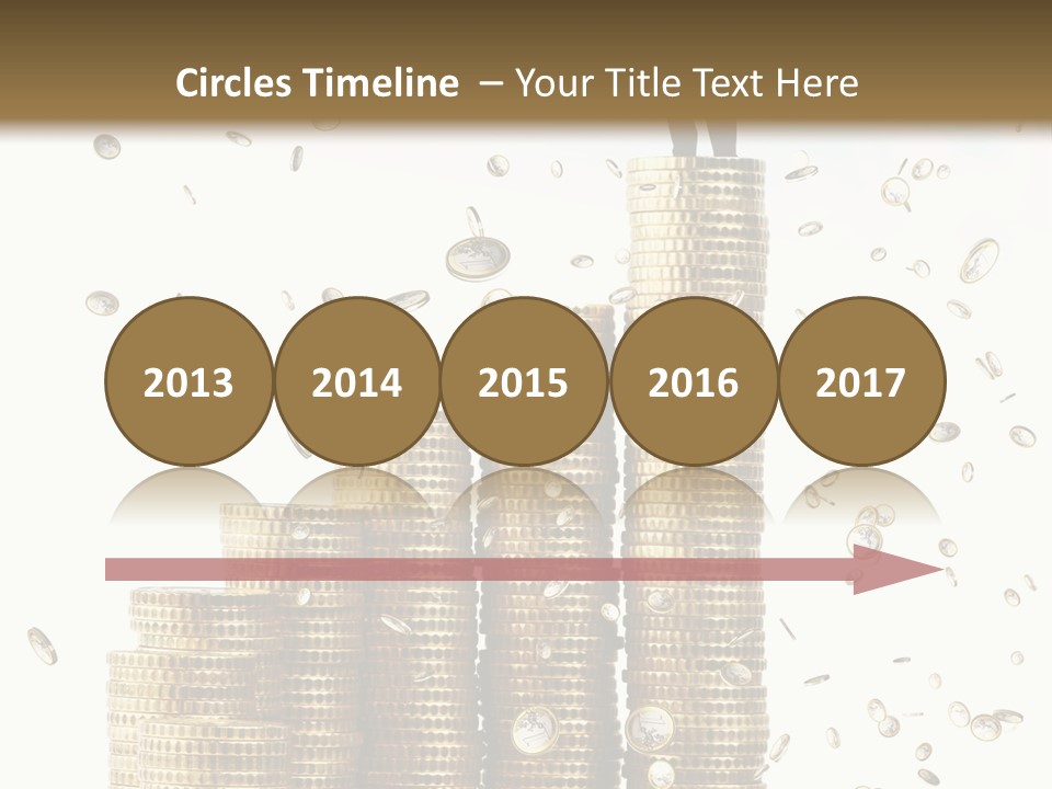 A Man Standing On Top Of A Pile Of Gold Coins PowerPoint Template