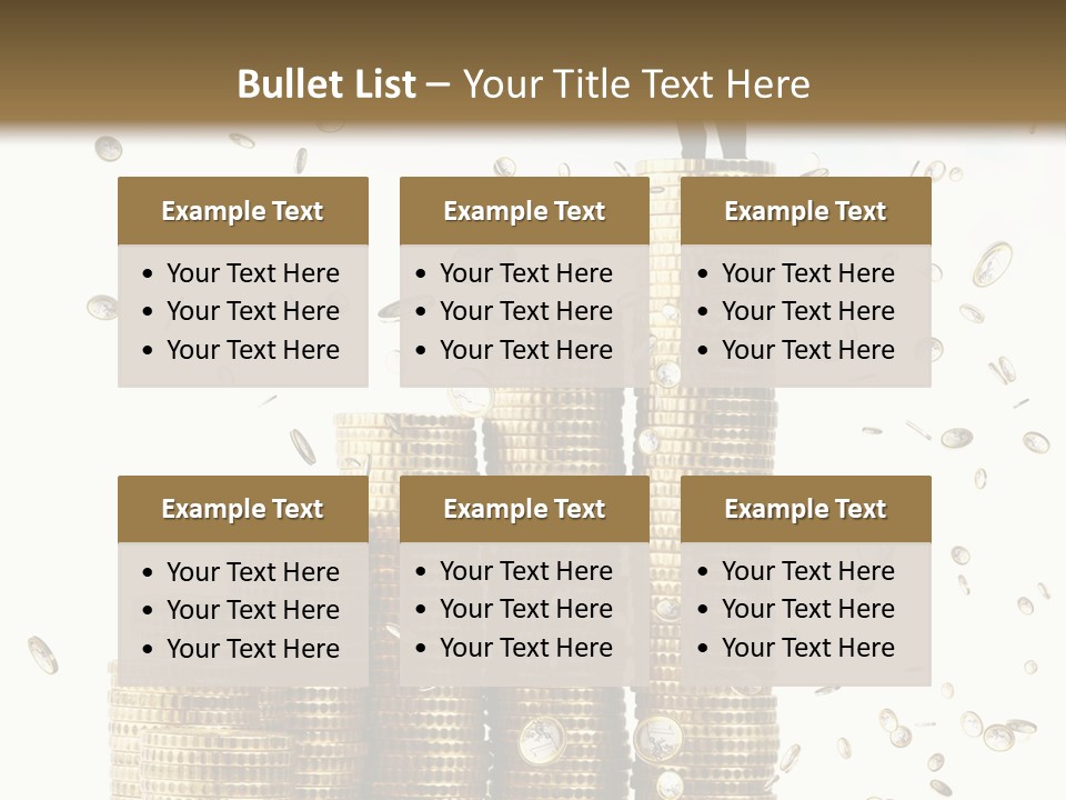 A Man Standing On Top Of A Pile Of Gold Coins PowerPoint Template