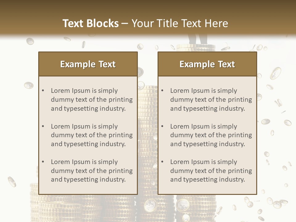 A Man Standing On Top Of A Pile Of Gold Coins PowerPoint Template