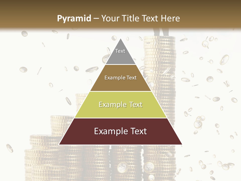 A Man Standing On Top Of A Pile Of Gold Coins PowerPoint Template