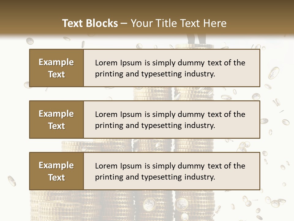 A Man Standing On Top Of A Pile Of Gold Coins PowerPoint Template