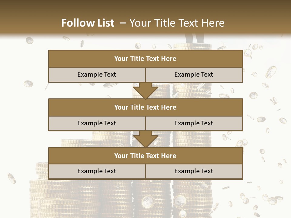 A Man Standing On Top Of A Pile Of Gold Coins PowerPoint Template